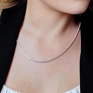 【HYERES LOR】Name rock silver combi necklace M Carrie Name Necklace (Silver)